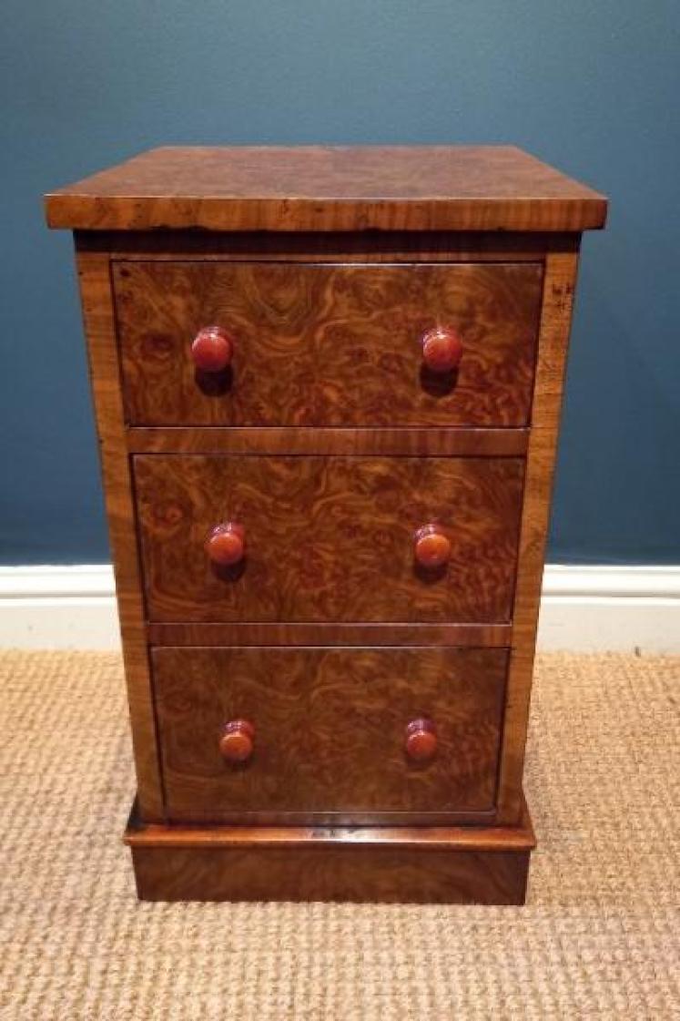 Pair of Mid Victorian Burr Walnut Bedside Cabinets - Image 3