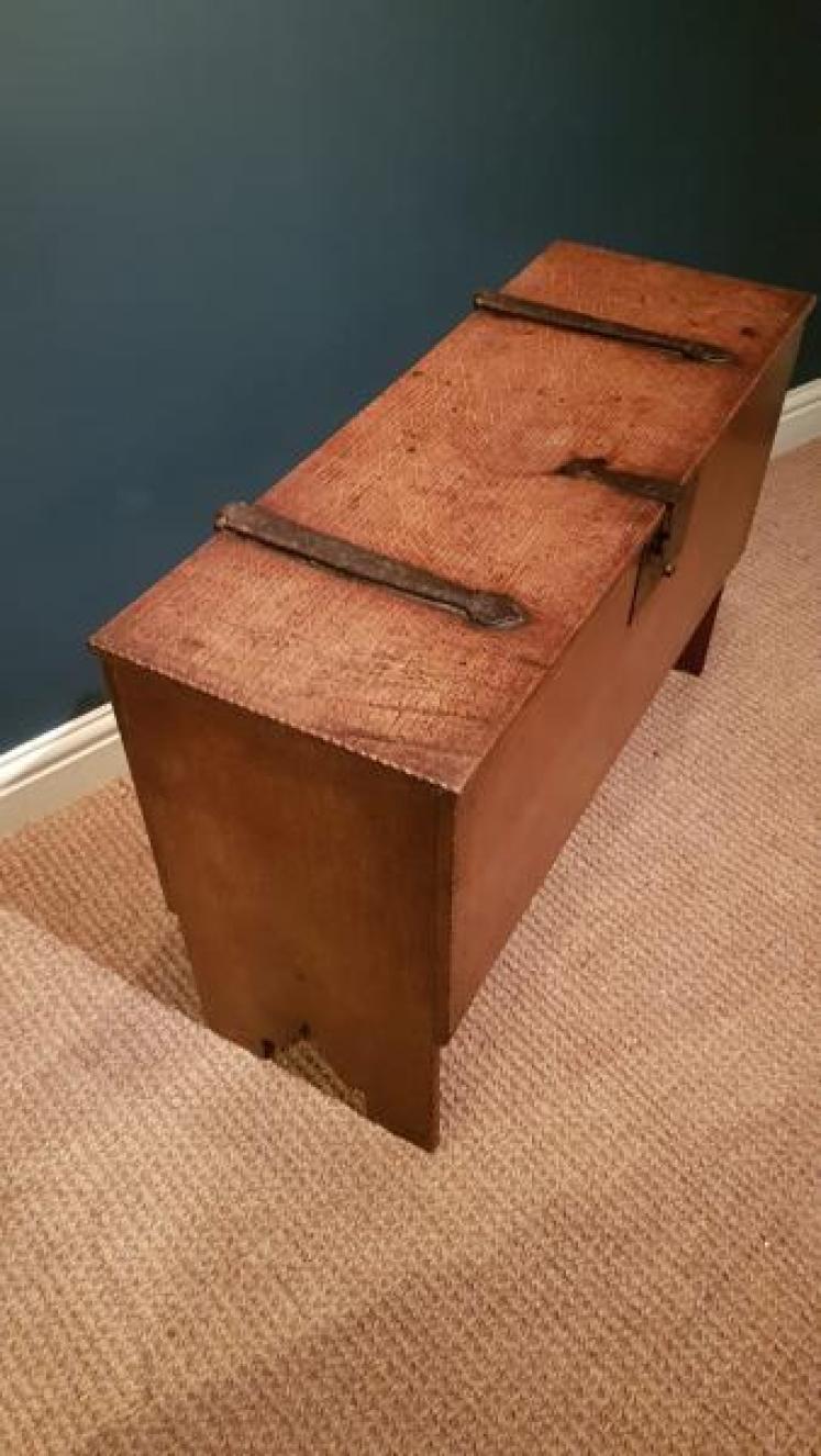 Small Georgian Oak Six Plank Coffer - Image 2