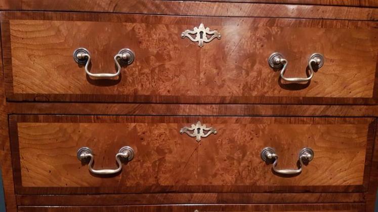 Edwardian Burr Walnut Tallboy Chest - Image 4
