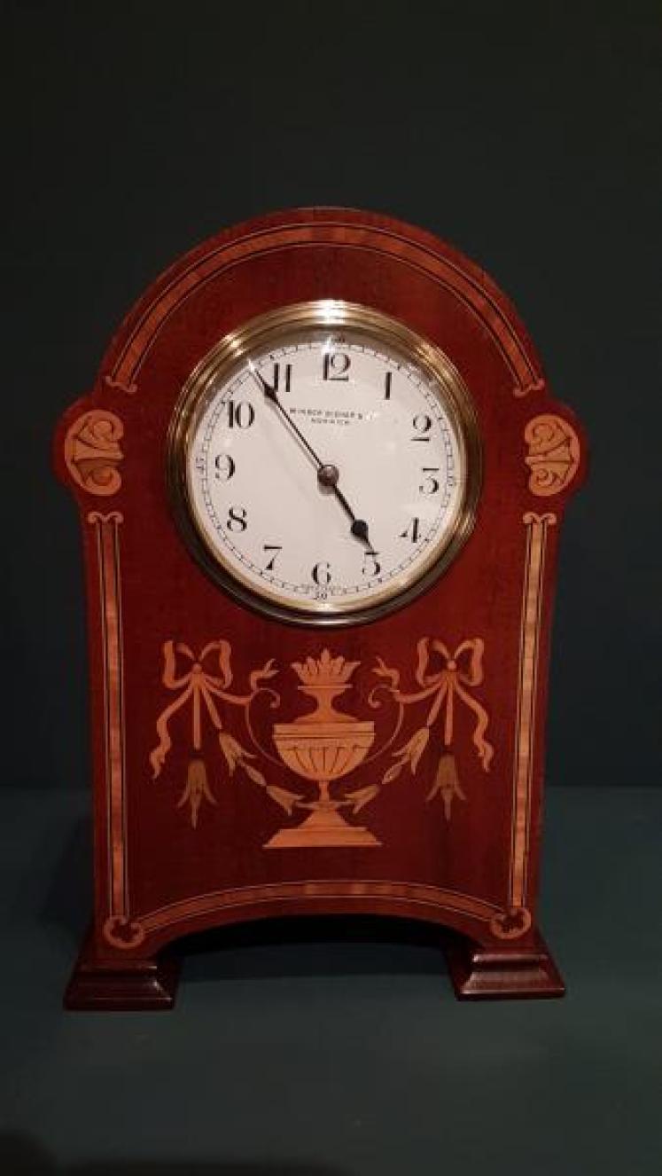 Fine Quality Edwardian Inlaid Mahogany Mantel Clock - Image 1