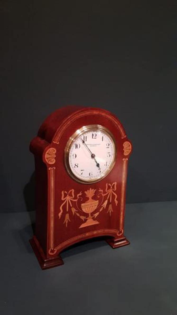 Fine Quality Edwardian Inlaid Mahogany Mantel Clock - Image 2