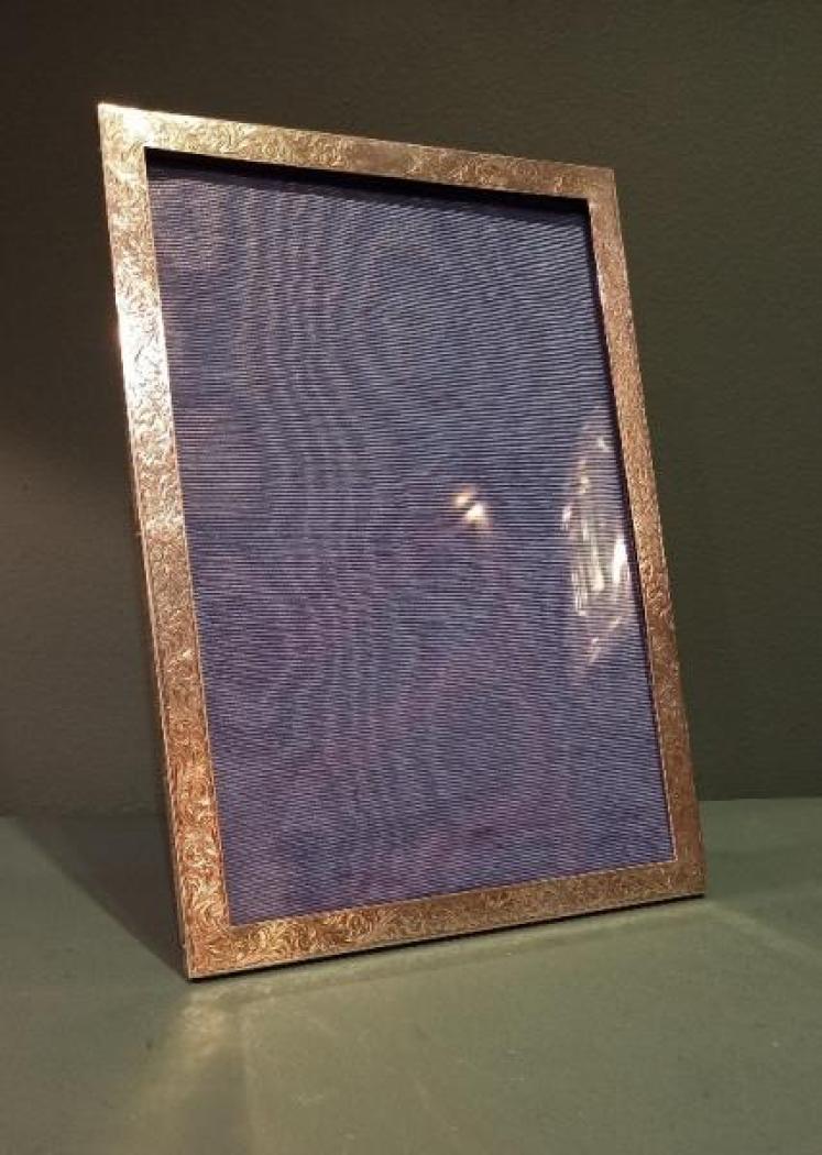 Large George V Period Silver Engraved Photo Frame - Image 1