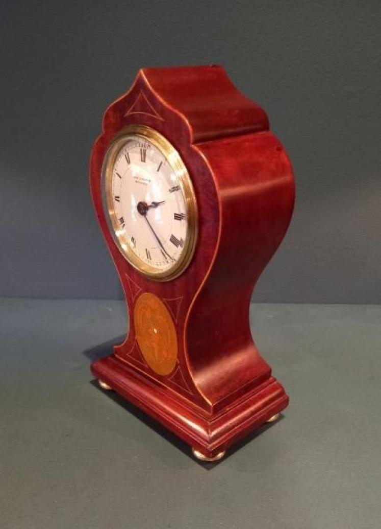 Fine Antique Greek Torch Inlaid Panel Mantel Clock - Image 7