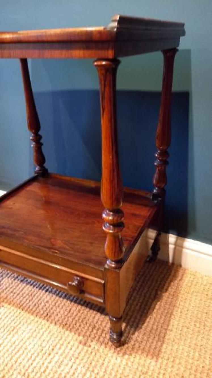 Late Regency Rosewood Two Tier Side Table - Image 3