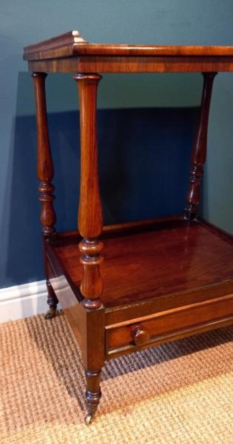 Late Regency Rosewood Two Tier Side Table - Image 4