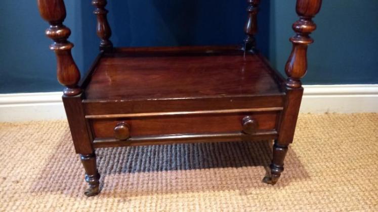 Late Regency Rosewood Two Tier Side Table - Image 5