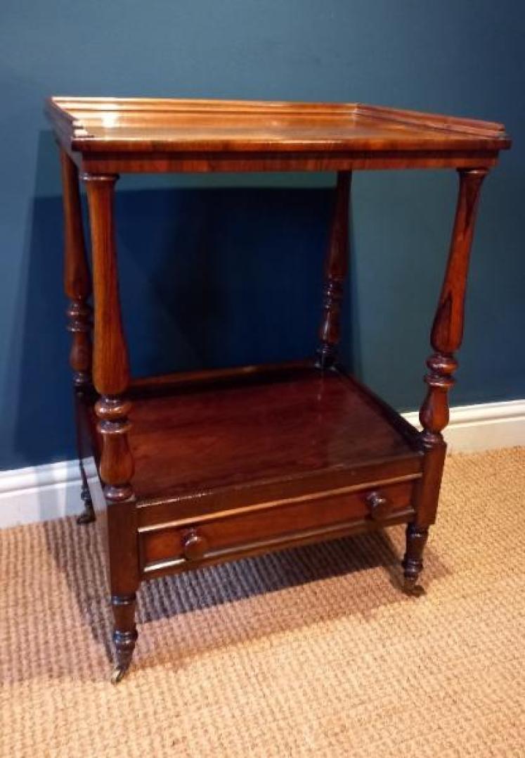 Late Regency Rosewood Two Tier Side Table - Image 7