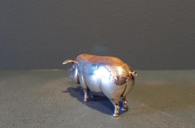 Edwardian Silver Novelty Pig Pin Cushion - Image 6
