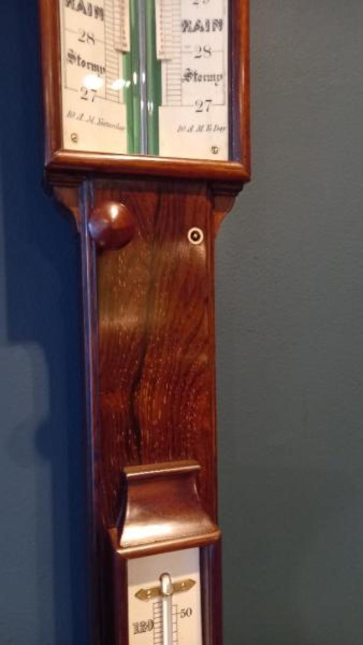 Early Victorian Rosewood Newcastle Stick Barometer - Image 6