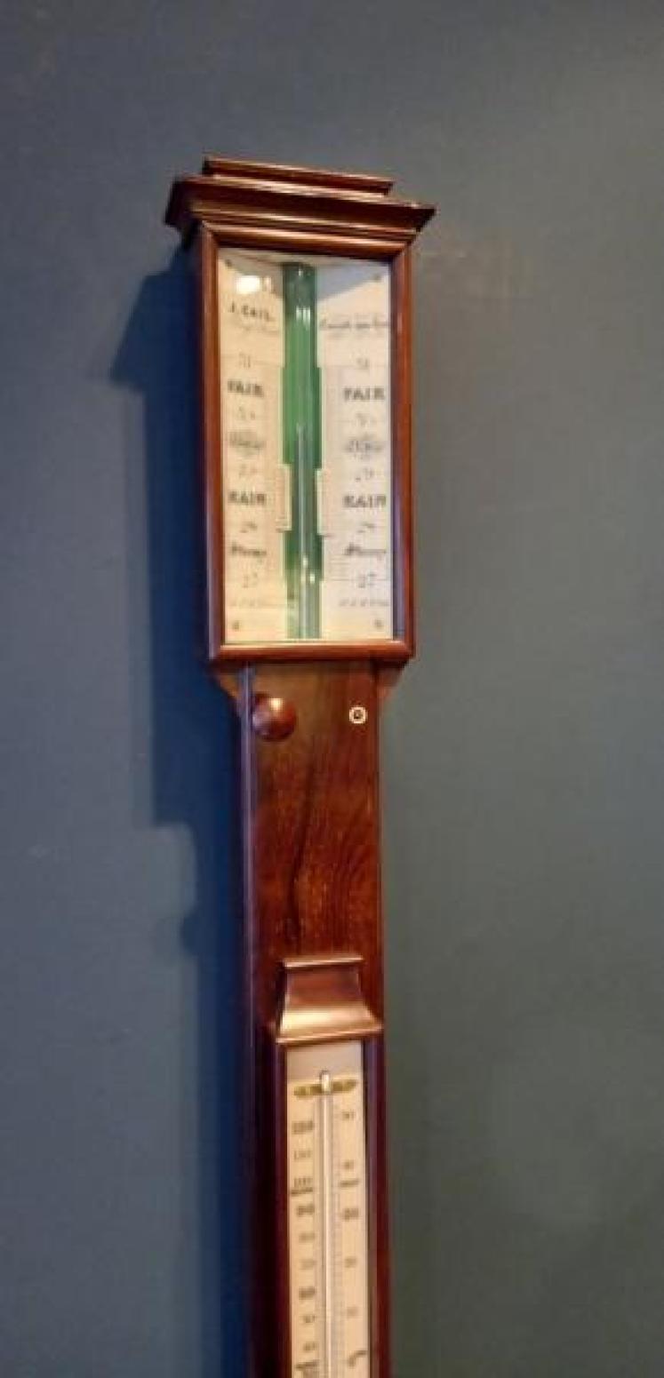 Early Victorian Rosewood Newcastle Stick Barometer - Image 7