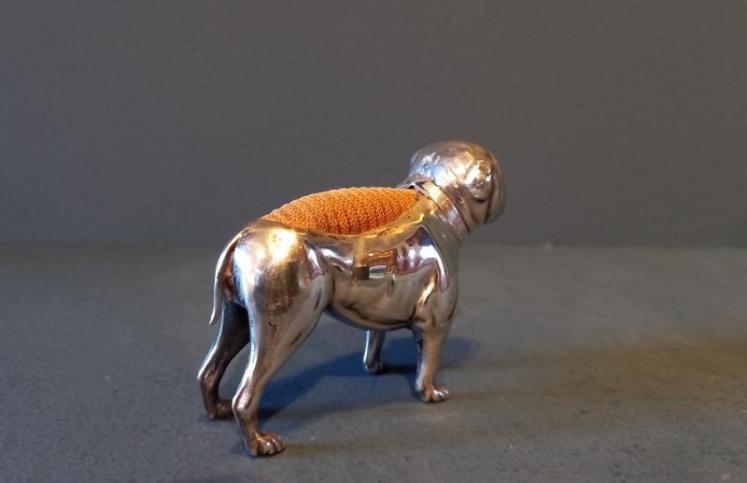 Rare Edwardian period Silver Novelty Bulldog Pin Cushion - Image 6