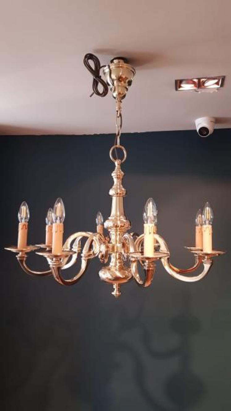1920's Cast Brass Chandelier - Image 1