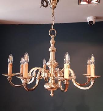 1920's Cast Brass Chandelier