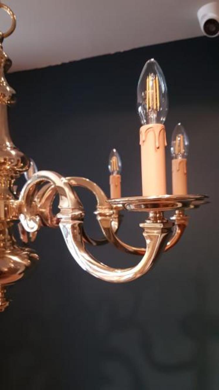 1920's Cast Brass Chandelier - Image 2