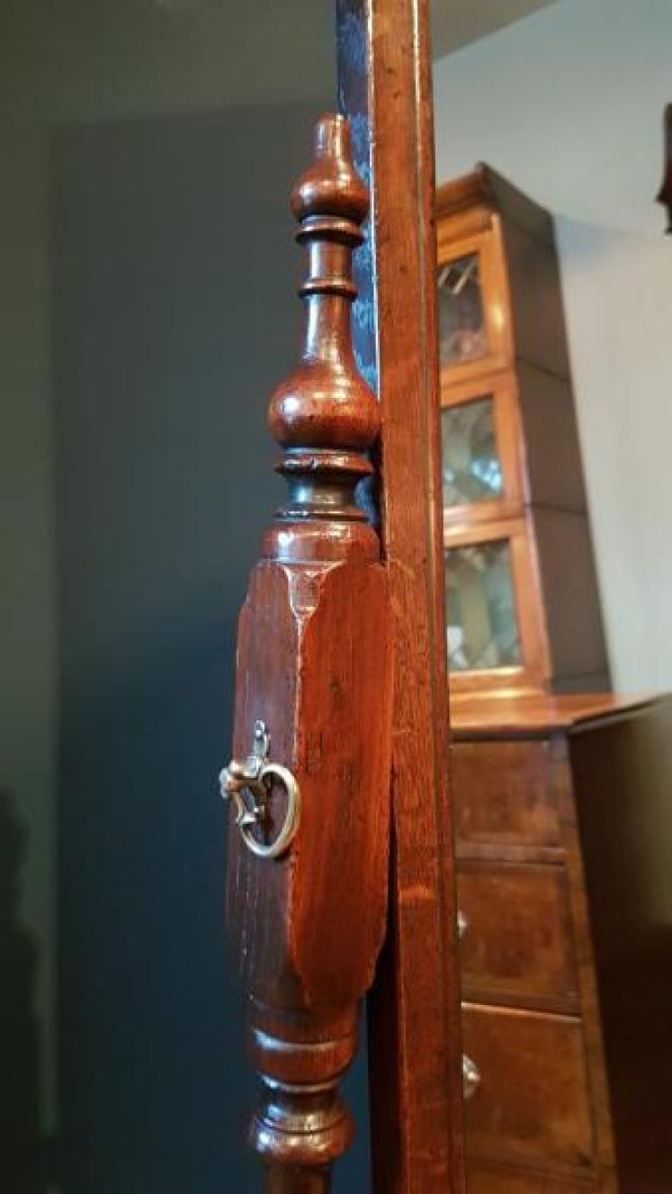 Edwardian Oak Cheval Mirror - Image 4
