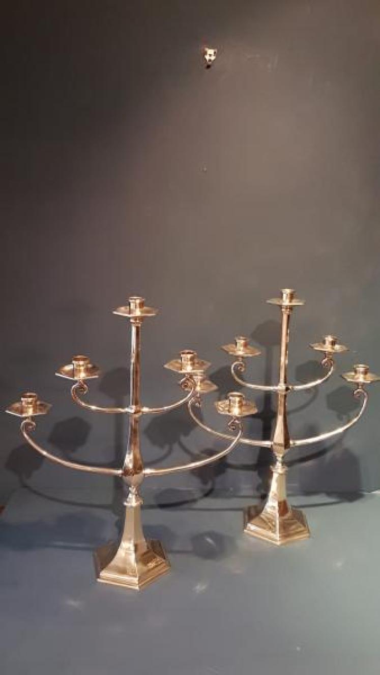 Pair of Victorian Brass Candelabra - Image 1