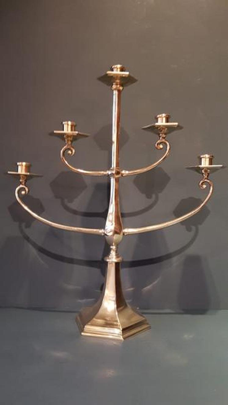 Pair of Victorian Brass Candelabra - Image 2