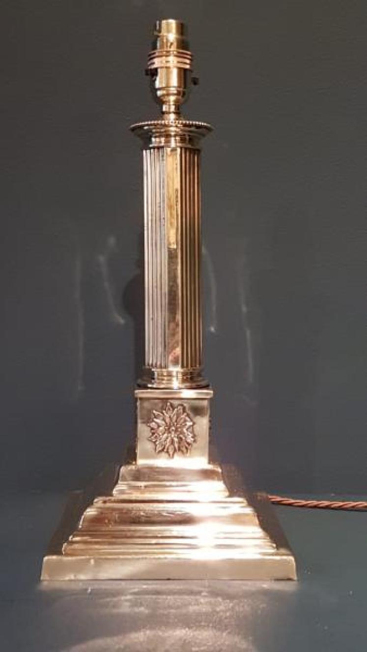 Edwardian Brass Table Lamp - Image 6