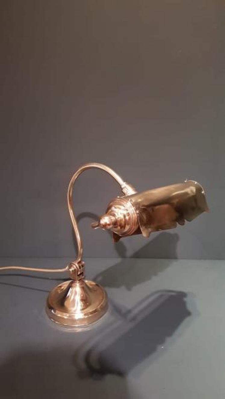 1920's Solid Brass Adjustable Desk Lamp - Image 1