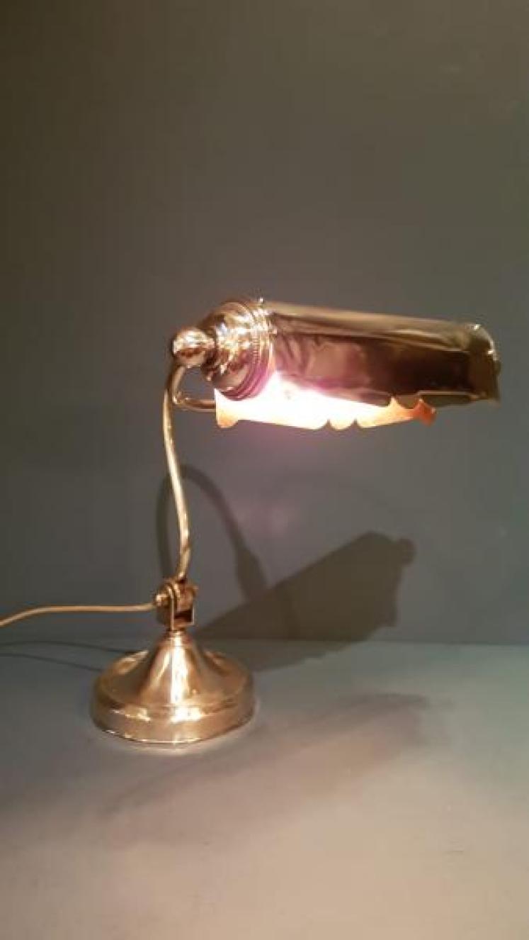 1920's Solid Brass Adjustable Desk Lamp - Image 2