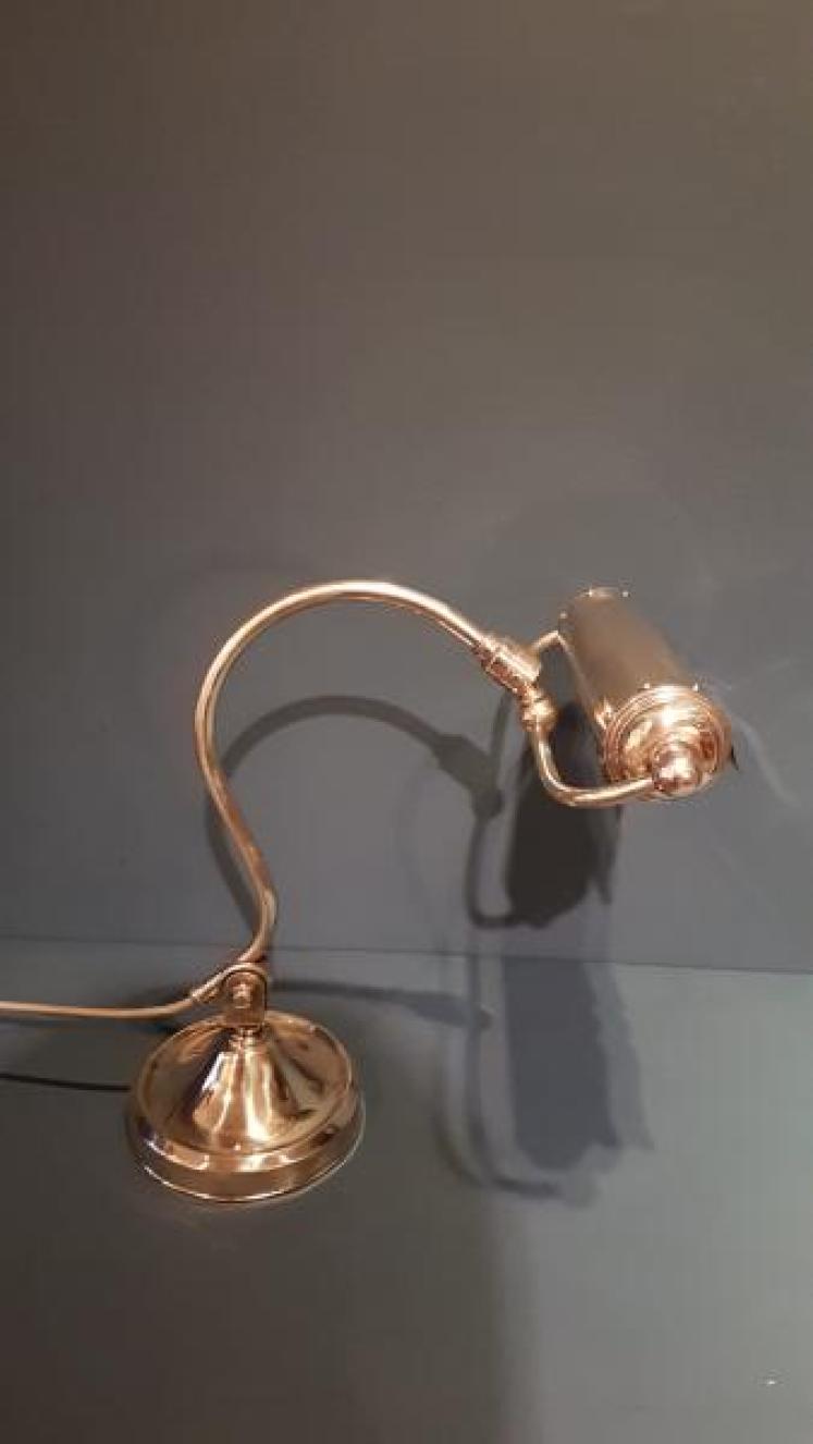 1920's Solid Brass Adjustable Desk Lamp - Image 4