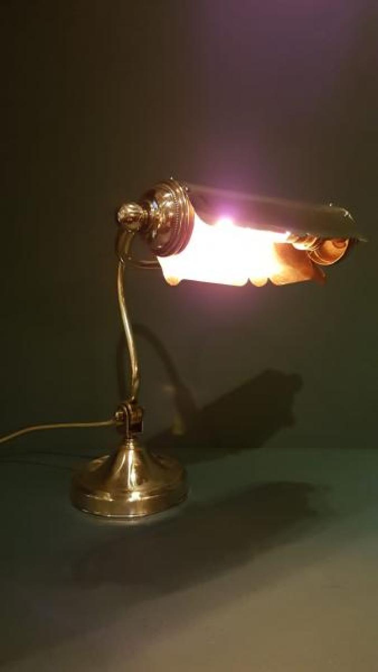 1920's Solid Brass Adjustable Desk Lamp - Image 6