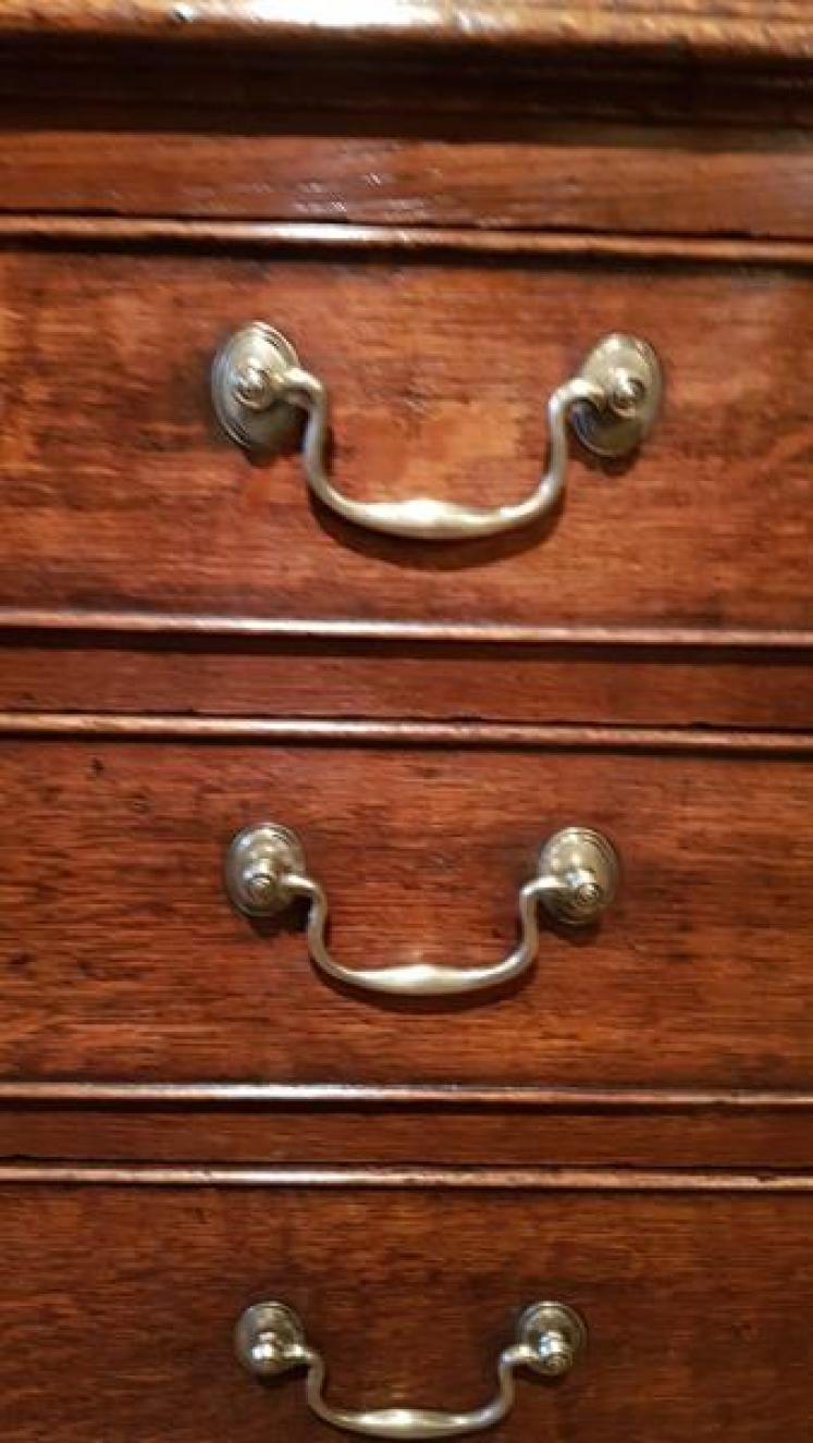 Small George III Period Oak Country House Chest - Image 4