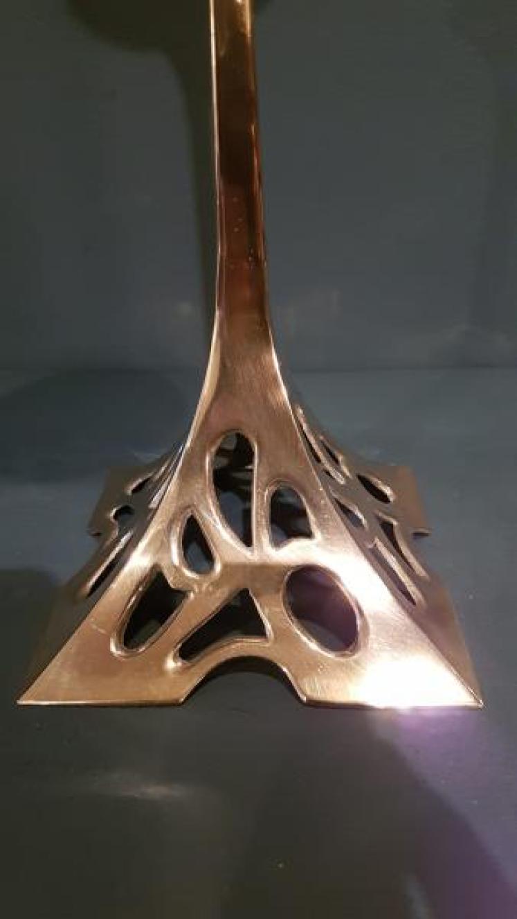 Pair of Solid Brass Art Nouveau Candlesticks - Image 5
