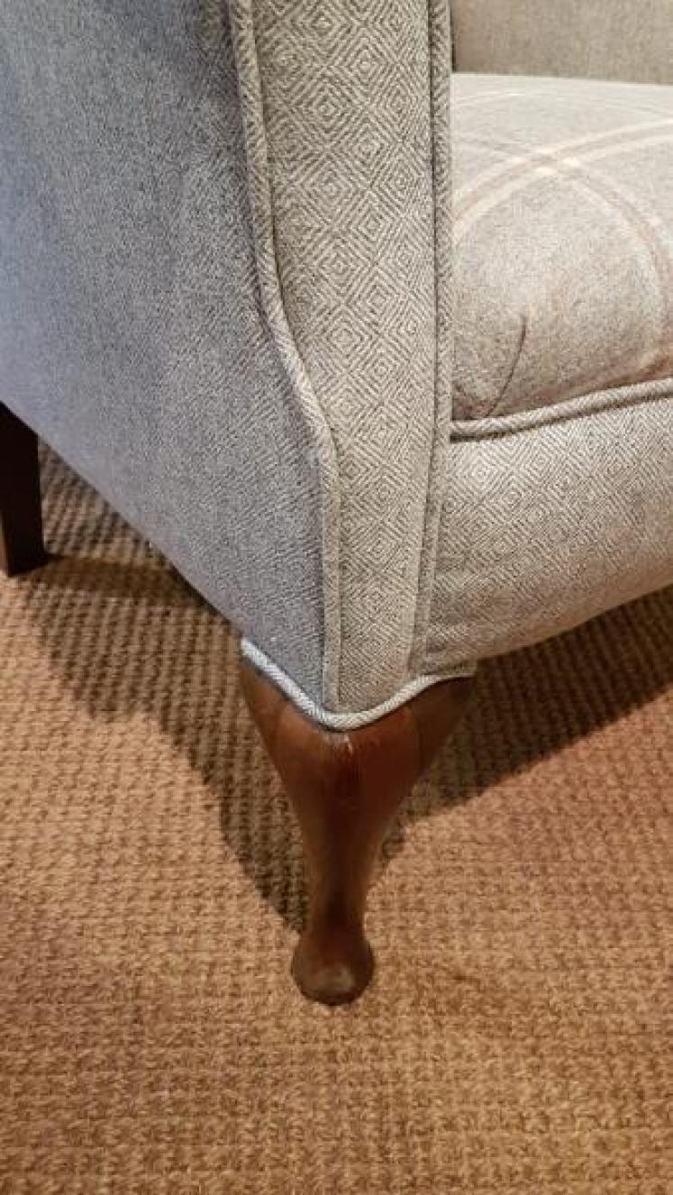 Matching Pair of Edwardian Wing Back Arm Chairs - Image 5