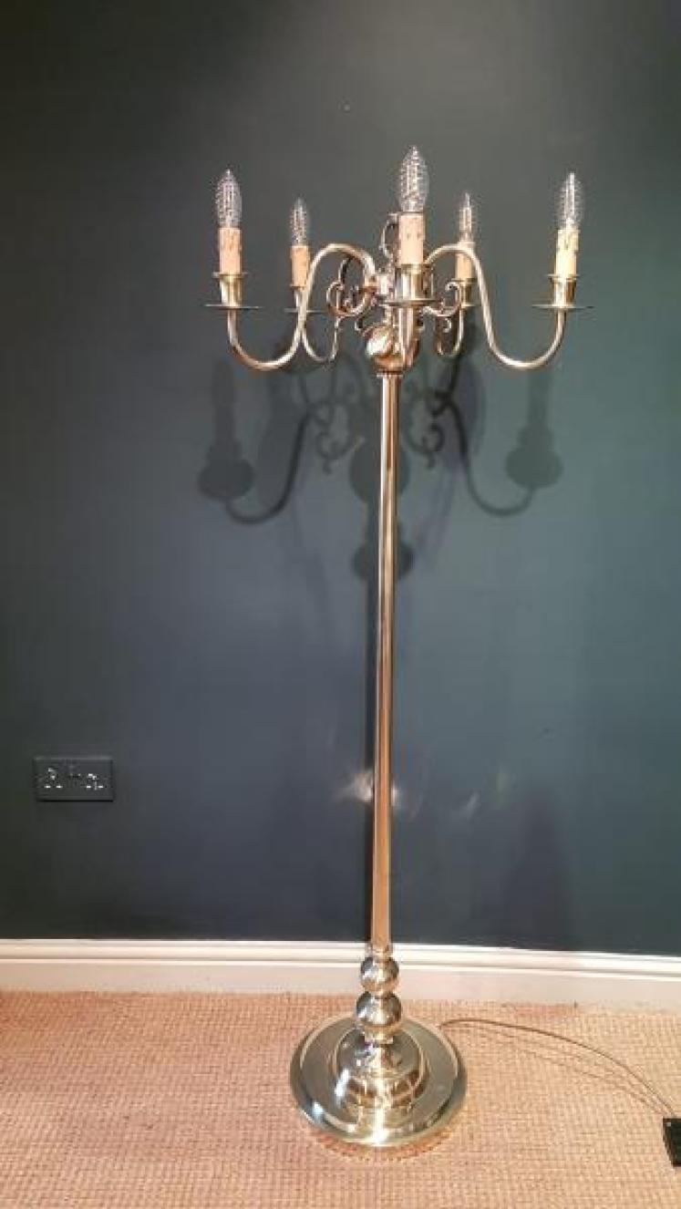 Edwardian Brass Lamp Standard - Image 1