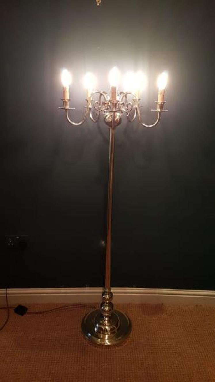 Edwardian Brass Lamp Standard - Image 2