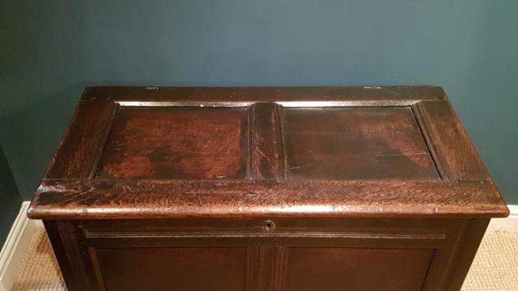 Period Oak Two Panel Coffer - Image 5