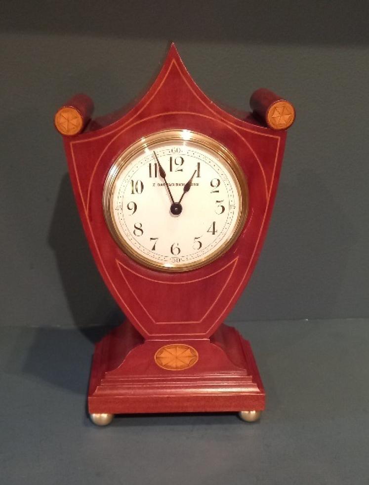 Superb Antique Inlaid Pateras Top Mantel Clock - Image 1