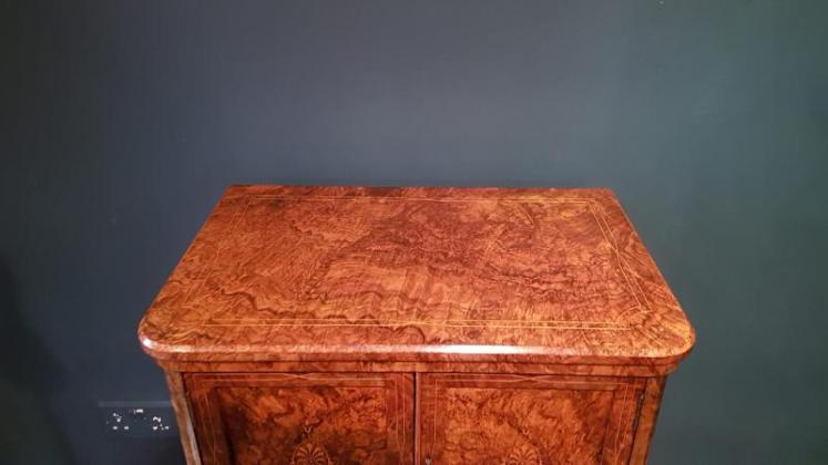 Victorian Burr Walnut Secretaire Cabinet - Image 6