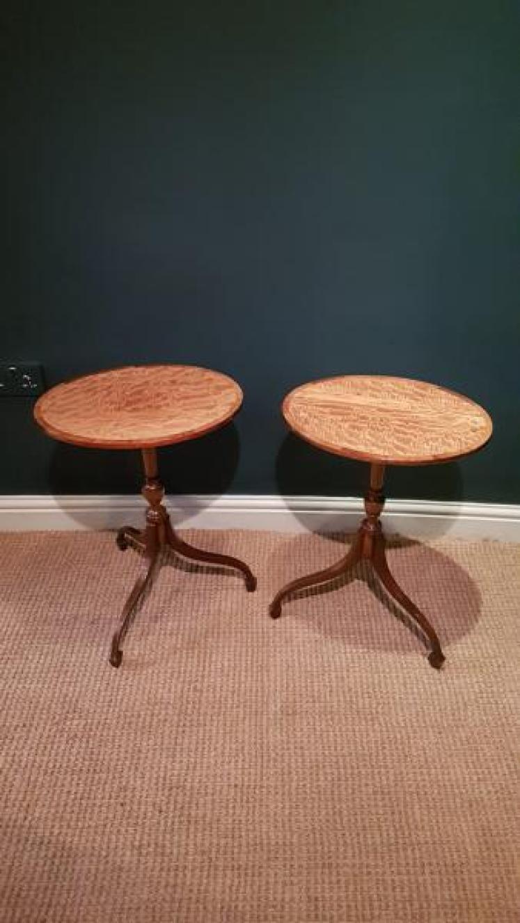 Matching Pair of Edwardian Wine Tables - Image 7