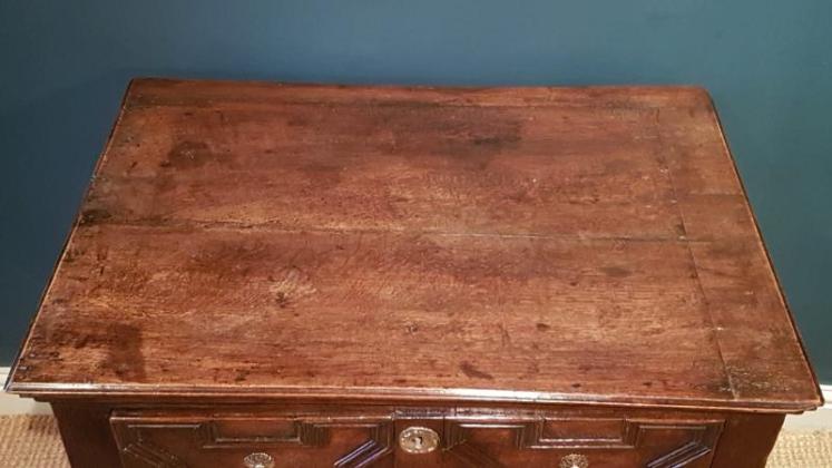 Small Period Oak Geometric Moulded Chest - Image 7