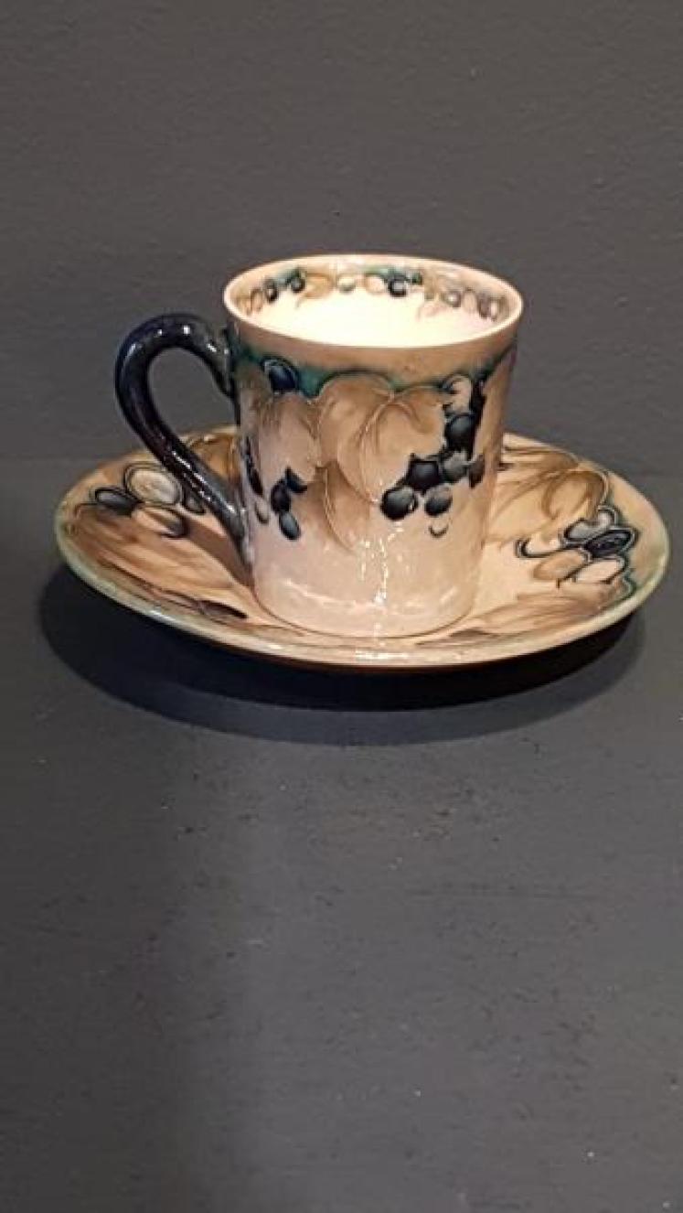 Moorcroft Leaf and Berries Coffee Can and Saucer - Image 7