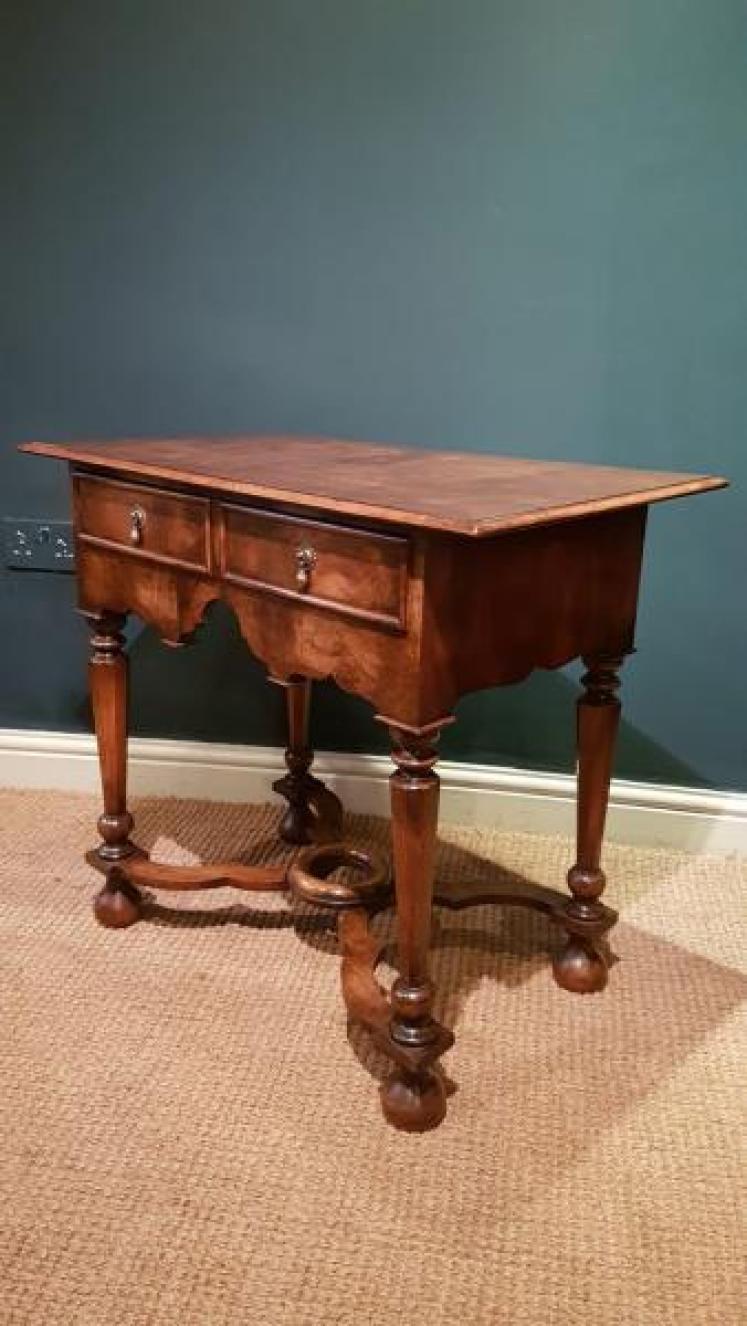 William and Mary Style Walnut Side Table - Image 2