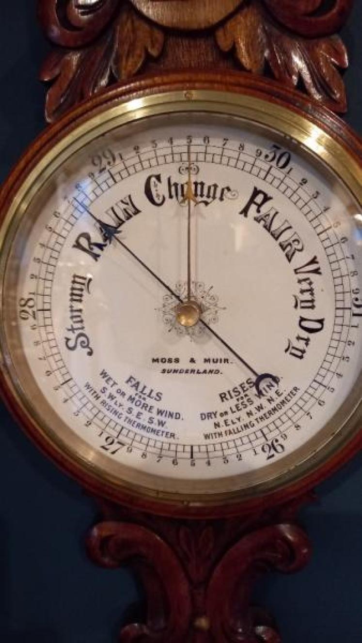 Antique Polished Oak Sunderland Banjo Barometer - Image 2