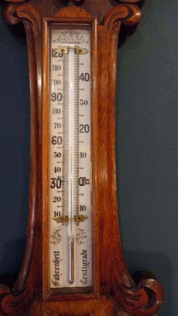 Antique Polished Oak Sunderland Banjo Barometer - Image 6