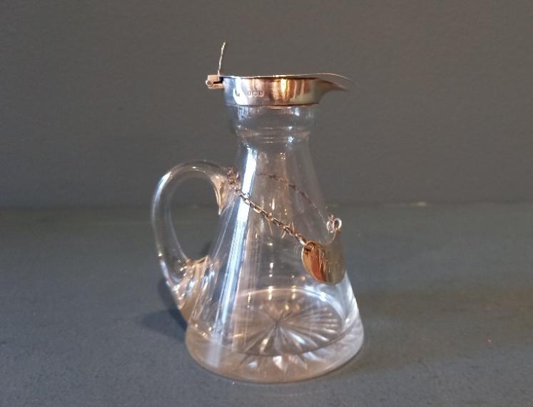 Edwardian Silver Whisky Noggin Decanter & Label - Image 1