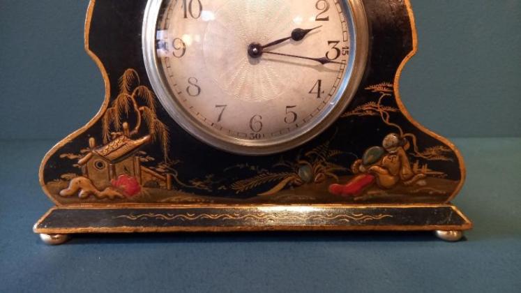 Antique Chinoiserie Oriental Mantel Clock - Image 2