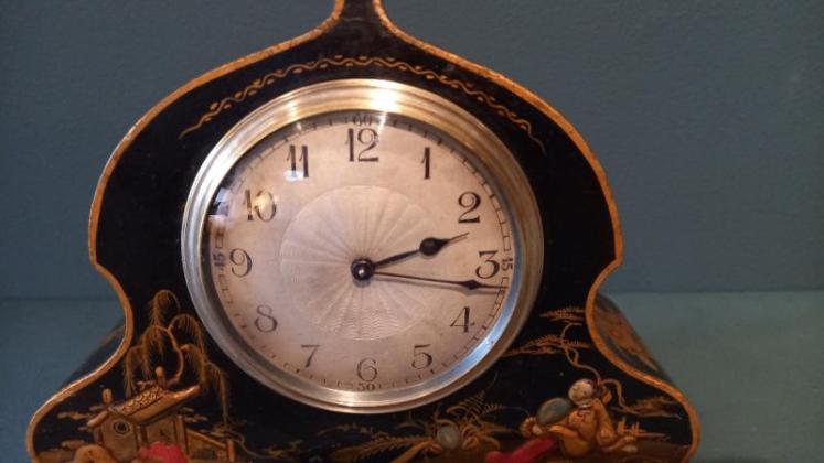 Antique Chinoiserie Oriental Mantel Clock - Image 4