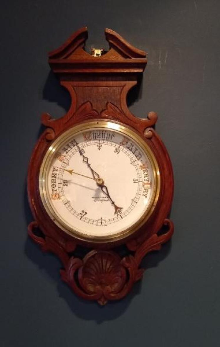 Victorian Mahogany Porcelain Dial Barometer - Image 1