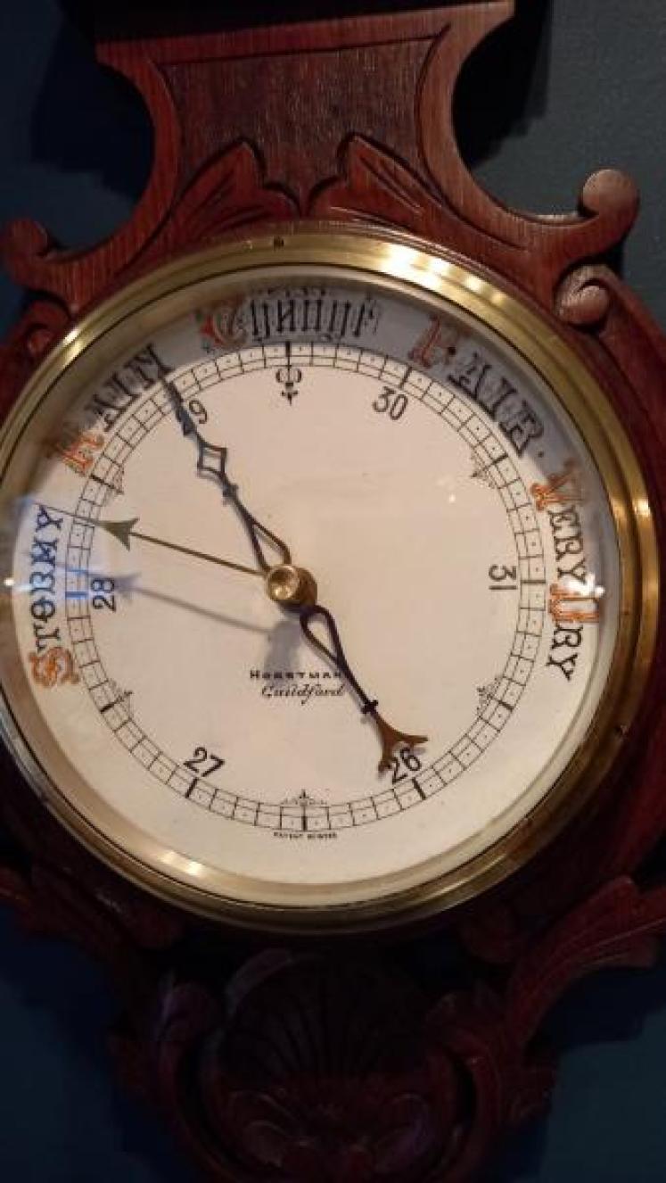 Victorian Mahogany Porcelain Dial Barometer - Image 2
