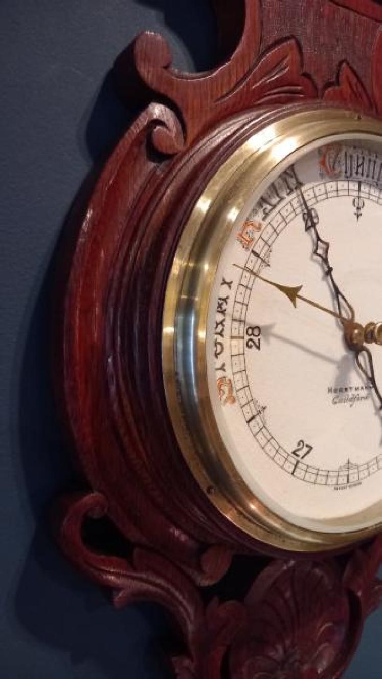 Victorian Mahogany Porcelain Dial Barometer - Image 3