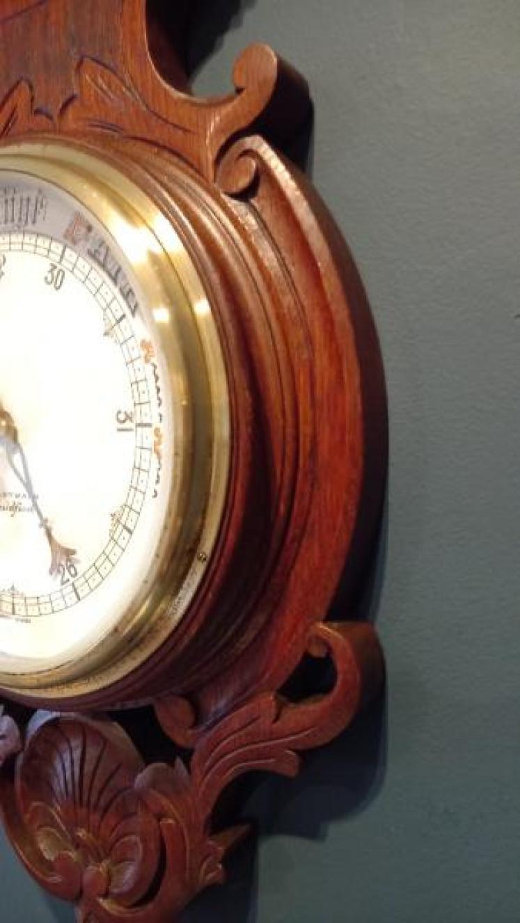 Victorian Mahogany Porcelain Dial Barometer - Image 5