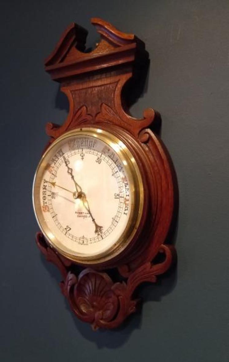 Victorian Mahogany Porcelain Dial Barometer - Image 7