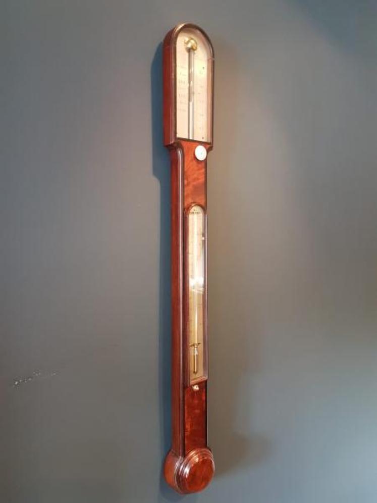 Regency Flame Mahogany Dolland of London Stick Barometer - Image 3