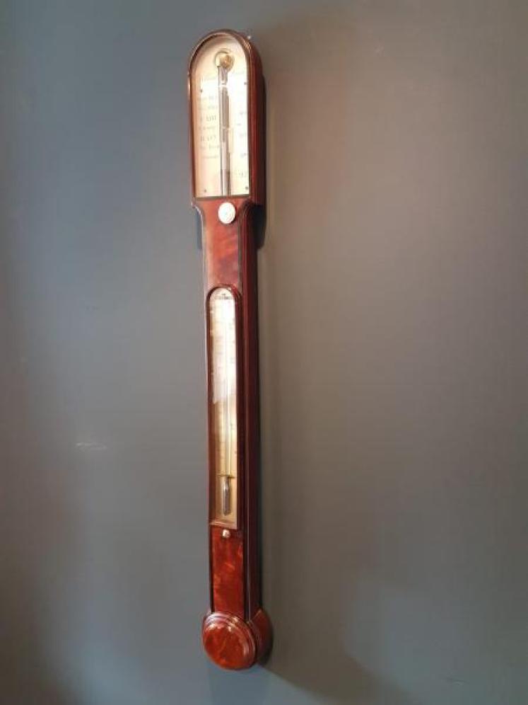 Regency Flame Mahogany Dolland of London Stick Barometer - Image 4